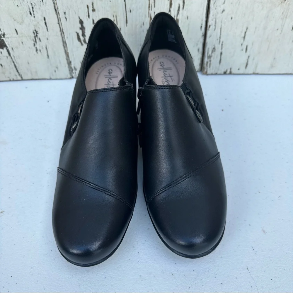 Clarks Collection Emslie Warren Block Heel Loafer/Bootie Size 8.5 - Picture 2 of 8